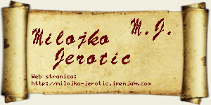 Milojko Jerotić vizit kartica